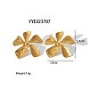 Striped Flower Stainless Steel Stud Earrings QE0802-4