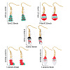 5 Pairs Christmas Theme Handmade Glass Seed Beads Dangle Earrings GX9594-4