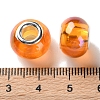 Shell Transparent Brass Cores Acrylic European Beads OACR-M024-07P-01-3