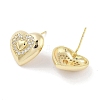 Brass Micro Pave Clear Cubic Zirconia Studs Earring for Women EJEW-S217-A09-2