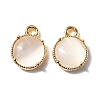 Flat Round Brass Charms KK-D024-03B-G-1