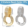 2Pcs 2 Colors Rack Plating 925 Sterling Silver Micro Pave Clear Cubic Zirconia Enhancer Shortener Bails FIND-PH0022-33-1