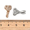 Rack Plating Brass Micro Pave Clear Cubic Zirconia Ice Pick Pinch Bails KK-K340-06-3