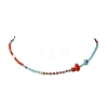 Handmade Lampwork Evil Eye & Glass & Natural Pearl Beaded Necklaces for Women NJEW-JN06425-4