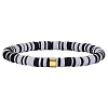 Polymer Clay Heishi Surfer Stretch Bracelet with 304 Stainless Steel Beaded BJEW-SW00112-03-1