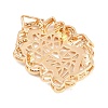 Brass Micro Pave Clear Cubic Zirconia Brooch Findings KK-Z122-09KCG-2
