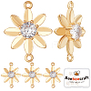 Beebeecraft Brass Clear Cubic Zirconia Connector Charms KK-BBC0002-18-1