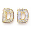 Brass Micro Pave Cubic Zirconia Pendants KK-N254-06G-D-1