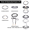 10Pcs 10 Styles Gothic Polyester Lace Choker Necklaces NJEW-SC0001-75-2