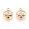 Brass Micro Pave Cubic Zirconia Charms KK-N263-133G-1