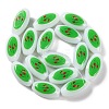 Printing Glass Oval Beads for Necklaces Bracelets Making GLAA-B020-01A-15-3