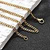 Ion Plating(IP) 304 Stainless Steel Curb Chain Necklaces NJEW-H492-01G-5