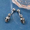 Skull 316 Surgical Stainless Steel Dangle Belly Button Rings EJEW-G416-05AS-3