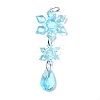 5Pcs Acrylic Transparent Icicle Snowflake Pendant Decorations HJEW-D003-01A-3