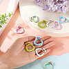 10Pcs 5 Colors Alloy Spring Gate Rings FIND-TA0008-59A-6