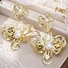 Alloy & Iron & Imitation Pearl Stud Earrings EJEW-M075-09G-4