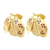 Brass Micro Pave Cubic Zirconia Stud Earrings EJEW-D355-02G-01-4