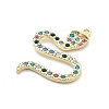 Snake Shape Alloy Rhinestone Pendants PALLOY-Q030-01F-2