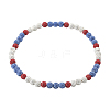 1Pc Polymer Clay Rhinestone Round Beaded Stretch Necklaces NJEW-SP0001-14G-1