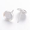 Silver Color Plated Brass Earring Settings X-IFIN-Q006-S-2