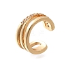 Brass Clear Cubic Zirconia Cuff Earrings EJEW-Q025-04G-2