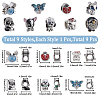 SUNNYCLUE 9Pcs 9 Styles Alloy & 304 Stainless Steel & Rhinestone European Beads FIND-SC0007-60-2