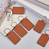 16Pcs Rectangle PU Leather Keychains KEYC-DC0001-45B-5