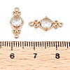 Brass Pave Faceted Glass Connector Charms FIND-T070-03G-3