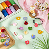 18Pcs 9 Colors Polyester Butterfly Sewing Craft Decoration FIND-FG0003-33-5