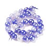 Round Natural Electroplated Blue Agate Beads G-P447-A01-01-2