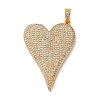 Brass Micro Pave Clear Cubic Zirconia Pendants KK-U076-17G-1