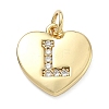 Brass Micro Pave Clear Cubic Zirconia Pendants KK-D229-01G-12-1
