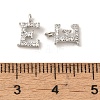 Initial Letter Brass Micro Pave Cubic Zirconia Pendants ZIRC-F008-E-3