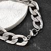201 Stainless Steel Cuban Link Chains Bracelets for Women Men STAS-T077-19A-01P-3