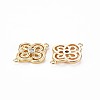 Brass Micro Pave Clear Cubic Zirconia Connector Charms X-KK-S356-712-2