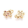 Brass Micro Pave Cubic Zirconia Charms KK-N263-147C-G-2