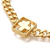 Cross Brass Charm Bracelets for Women BJEW-L696-105G-2