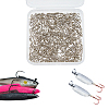 100Pcs Brass with Stainless Steel Fishing Fishhook Connector Clasp FIND-FH0010-48P-4
