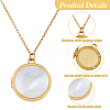 1Pc Stainless Steel Pave Natural White Shell Locket Pendant Necklaces for Women NJEW-HS0001-12B-4