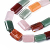 Natural Green Aventurine & Rose Quartz & Red Agate Beads Strands G-S364-091-3