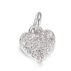 Brass Micro Pave Cubic Zirconia Charms ZIRC-P060-41-2