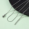 1MM 304 Stainless Steel Round Snake Chain Necklaces NJEW-T016-27P-3