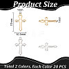 40Pcs 2 Colors 304 Stainless Steel Pendants FIND-UN0004-04-2