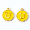 Golden Plated Alloy Enamel Charms ENAM-S118-09U-2