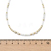 Boho Natural Cultured Freshwater Pearl & Round Seed Beaded Braided Necklaces for Women NJEW-JN06187-01-3