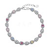 Anti-Tarnish Rhodium Plated 925 Sterling Silver Link Chain Bracelet BJEW-Z017-01E-1