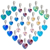 36Pcs 9 Colors Faceted Glass European Dangle Charms PALLOY-PH01654-1