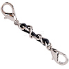 1Pc Black PU Leather Alloy Crub Chain Purse Strap Extenders for Purse Making PURS-CL0001-10A-7