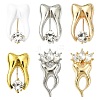 6Pcs 6 Colors Tooth Alloy Rhinestone Brooches for Backpack Clothes JEWB-CJ0001-86-1