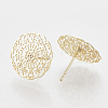 Brass Stud Earrings KK-S345-278G-2